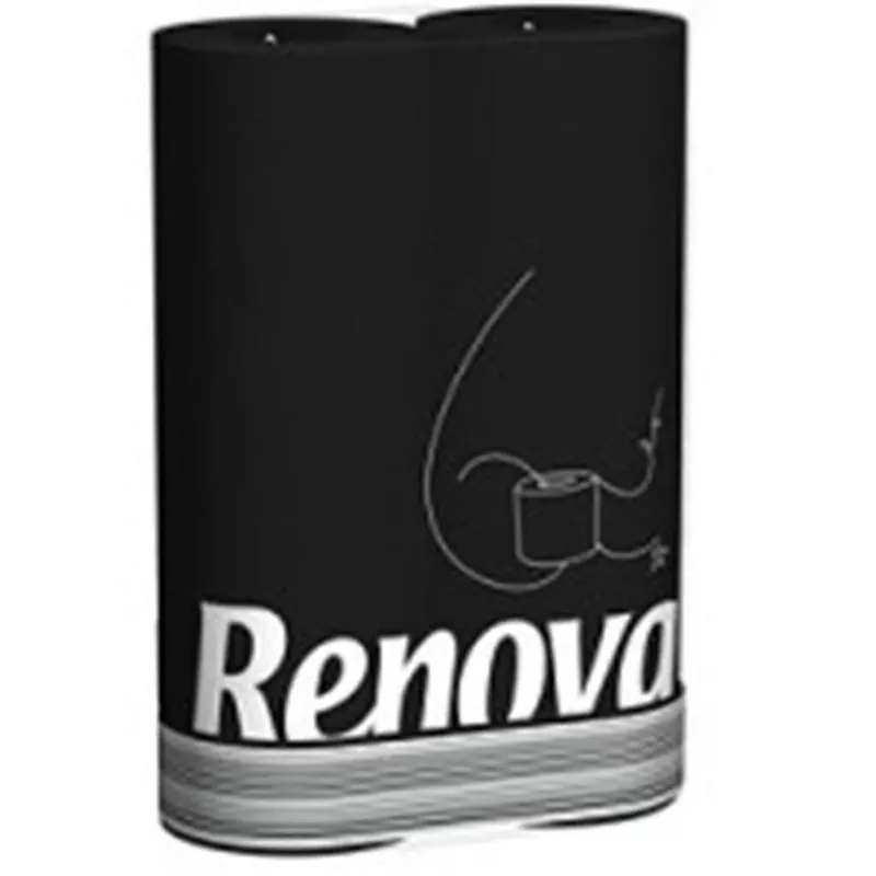 RENOVA Schwarzes Toilettenpapier - SCHWARZ in Folie 6 Rollen