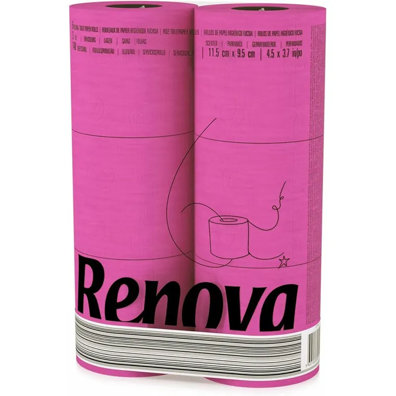 Renova Toilettenpapier, Pinkfarben, Standardpackung mit 6 Rollen