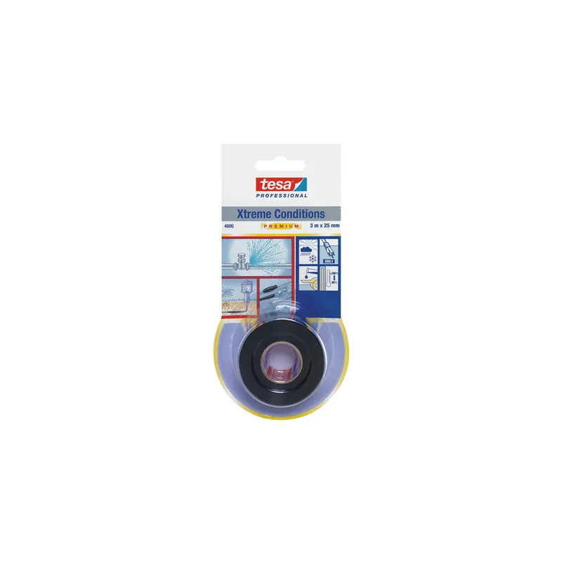 Reparaturband tesa Xtreme Conditions 4600 - 25 mm x 3 m schwarz Silikonband selbstverschweißend für Industrie/Gewerbe-Anwendungen  Pckg/16