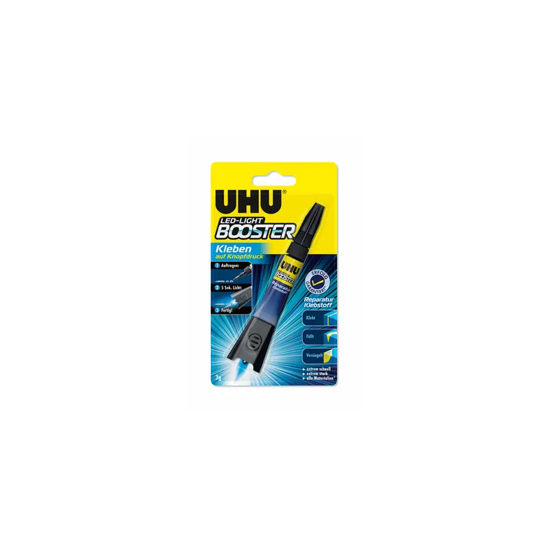 Reparaturkleber UHU BOOSTER 48150 - transparent Tube mit LED-Licht 3 g