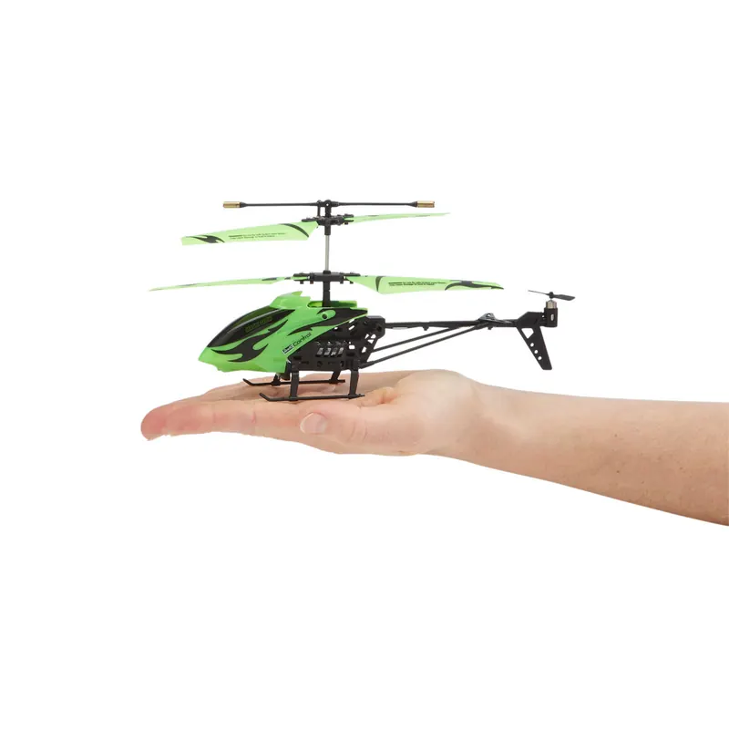 Revell Control 23940 RC Helicopter Glowee 2.0, 2.4GHz, einfach zu fliegen, Gyro, LED-Glow-in-the-Dark Effekte, Akku, ferngesteuerter Hubschrauber, grün, 25cm