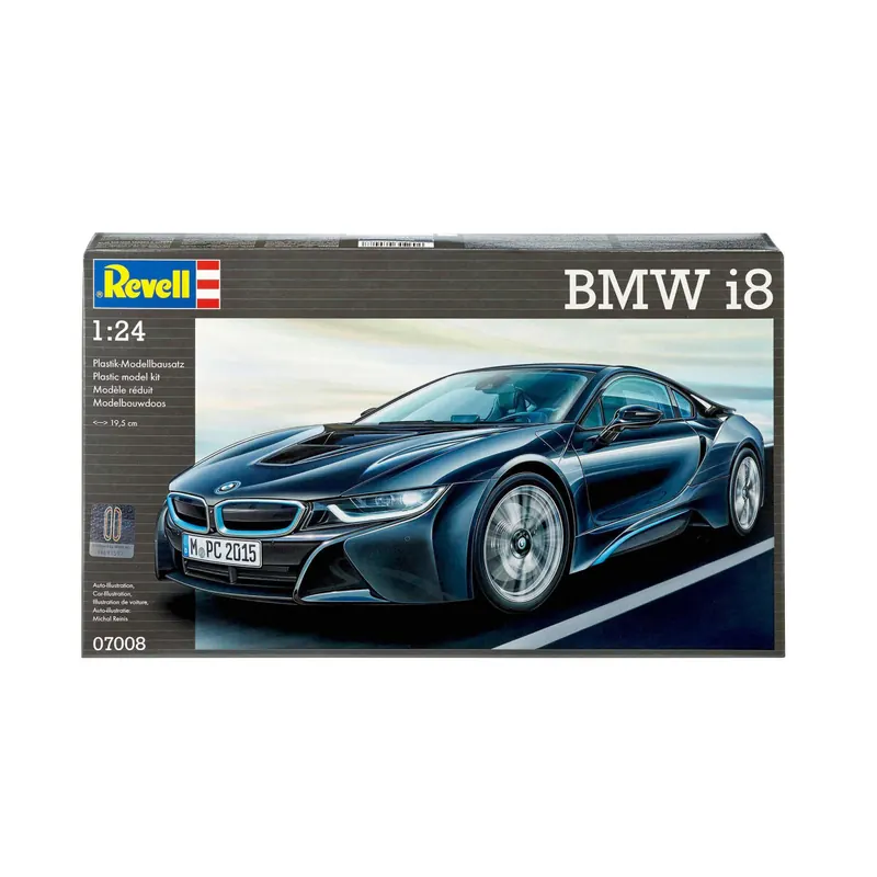 Revell - Modellbausatz Auto 1:24 - BMW i8 im Maßstab 1:24, Level 4, originalgetreue Nachbildung mit vielen Details, 07008