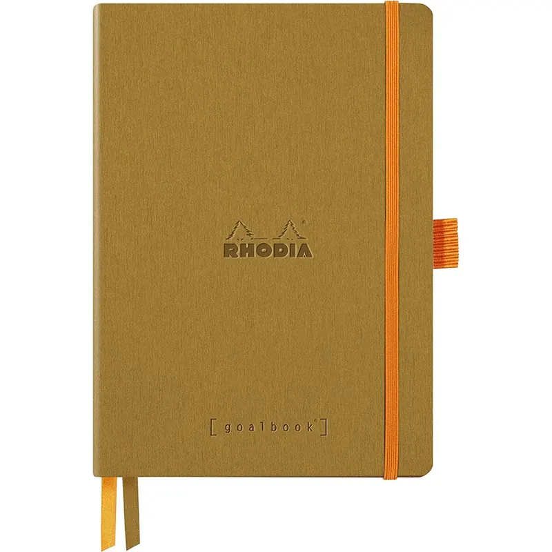 Rhodia 117811C - Notizbuch Goalbook DIN A5 mit Softcover 120 Blatt weiß, dot/punktkariert, 90 g, Gold, 1 Stück