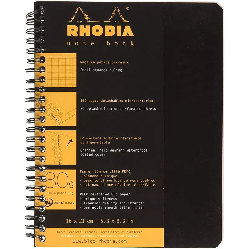 Rhodia 19346C Notebook (liniert, ideal für Ihre Notizen, DIN A5, 80 Blatt, 21 x 16 x 1 cm) 1 Stück farbig sortiert