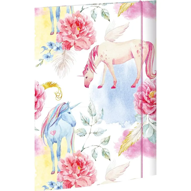 RNKVERLAG 45327 - Zeichenmappe Einhorn 310 x 440 mm DIN A3, mit Gummizugverschluss, 1 Stück