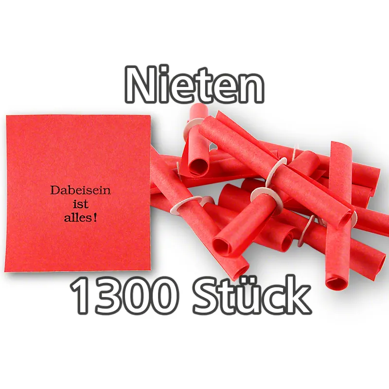 Röllchenlose rot, 1300 Nieten (13 x P/100)