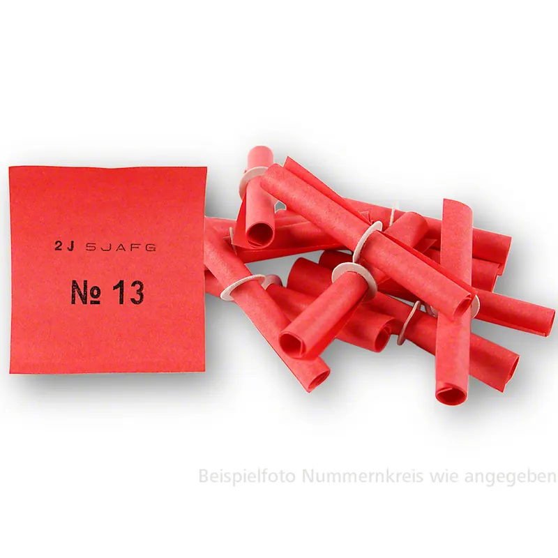 Röllchenlose rot, Nummernsatz von 81-90