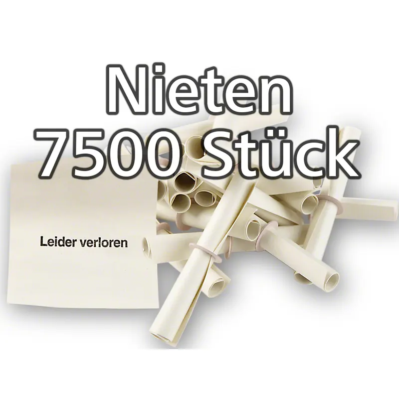 Röllchenlose weiss, 7.500 Nieten (Leider verloren)