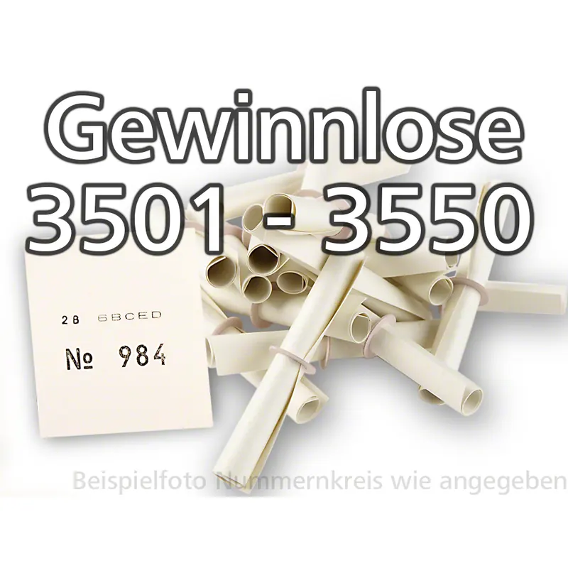 Röllchenlose weiss, Nummernsatz 3501 - 3550