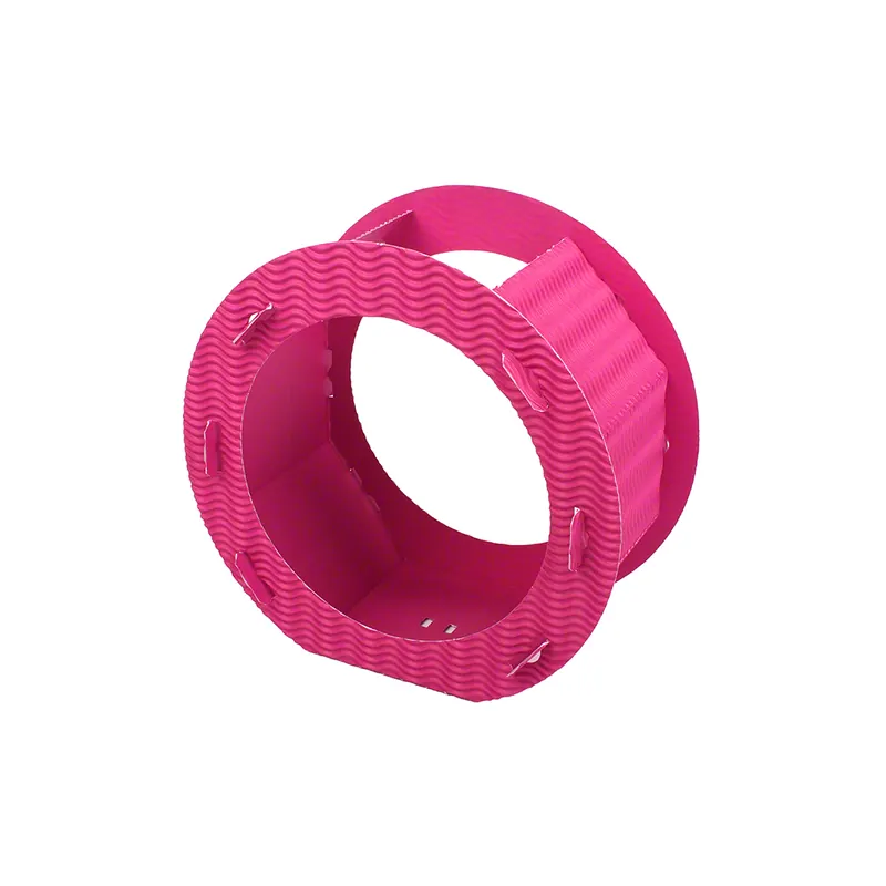 Rundlaternen-Rohlinge aus 3D-Wellpappe, 22cm hoch, 5 Stück, pink