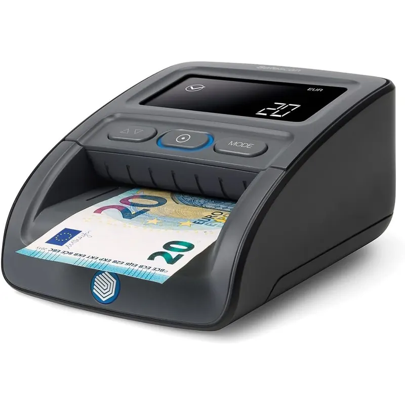 Safescan 155-S — Automatischer Falschgelddetektor, der Banknoten an vier Positionen mit einer Genauigkeit von 100% verifiziert — Für mehrere Währungen, 112-0668, 15.6 x 12 x 7.6 cm