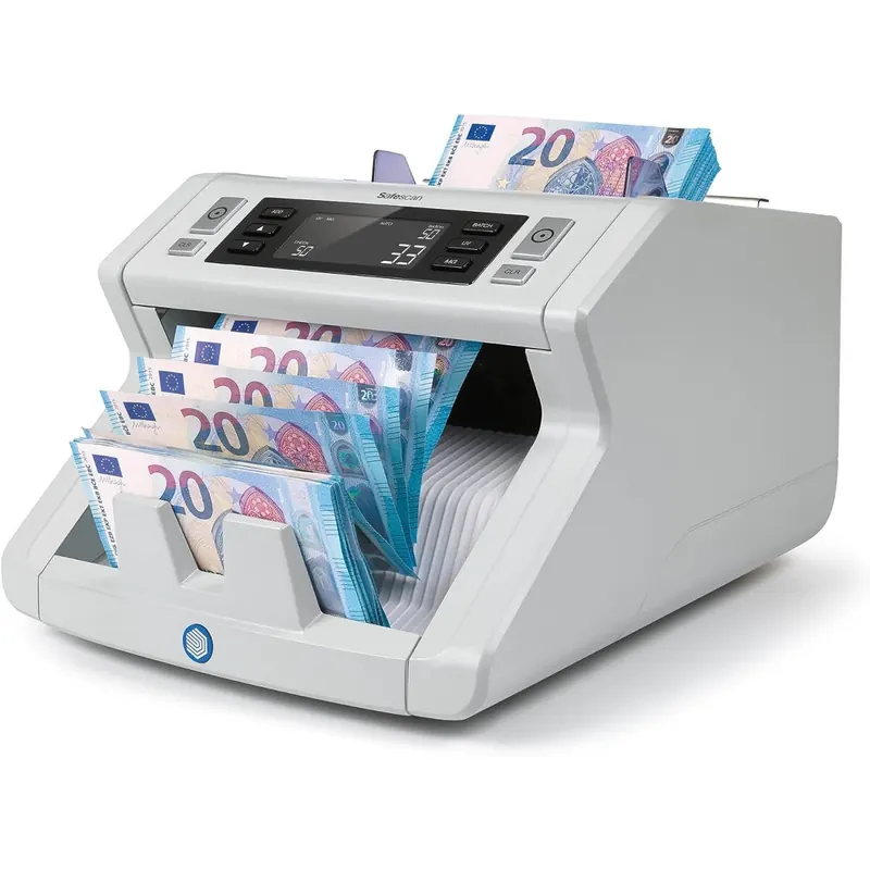 Safescan 2210 (G2) - Zählmaschine für sortierte Scheine, mit doppeltem Scheck auf Falschgeld, grau, 34 x 30 x 22.5 cm