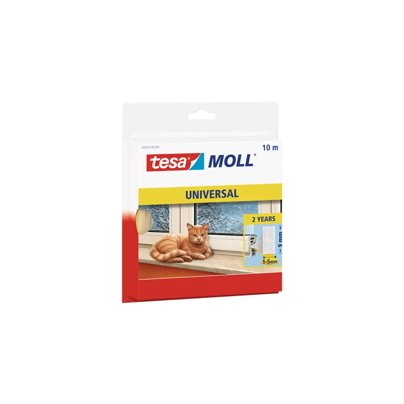 Schaumstoffdichtung tesa tesamoll Universal 5412 - 10 m x 9 mm x 6 mm weiß selbstklebend für 1-5 mm Spalten