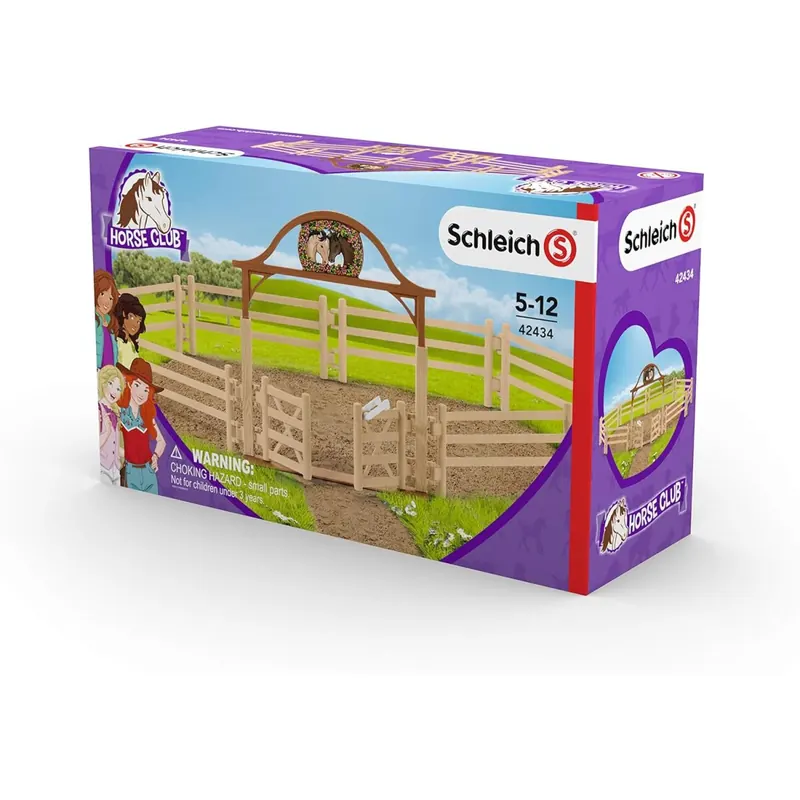 schleich 42434 Pferdekoppel mit Eingangstor, für Kinder ab 5-12 Jahren, HORSE CLUB - Zubehör