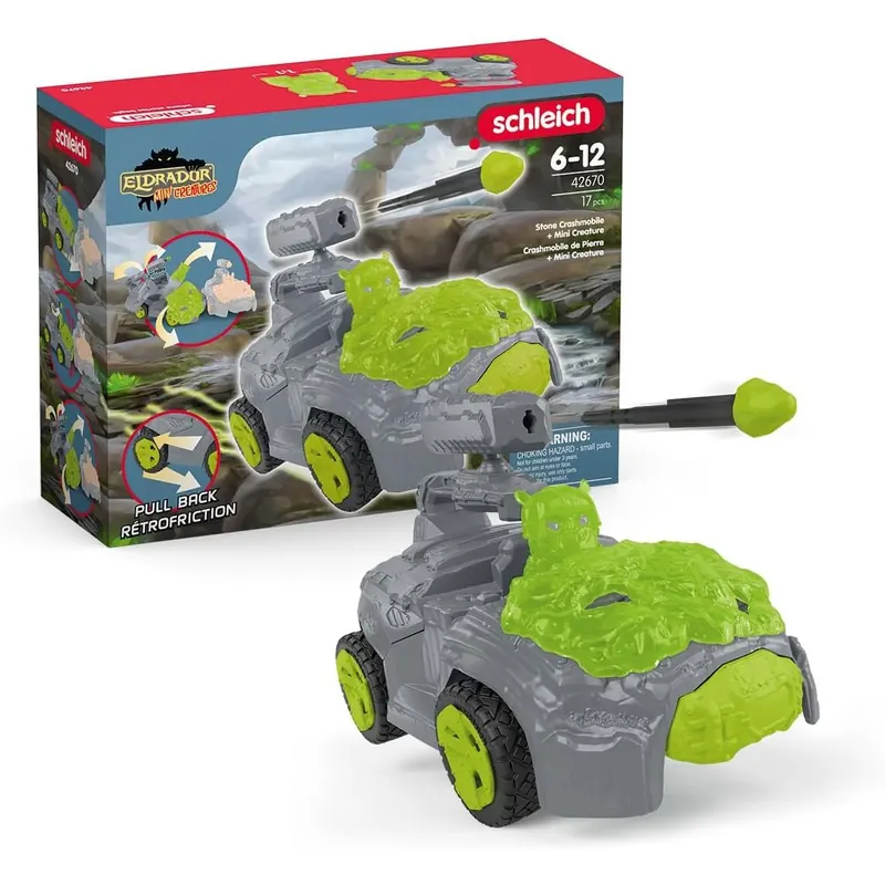 schleich 42670 Stein-Crashmobil mit Mini Creature, ab 7 Jahren, ELDRADOR CREATURES - Spielset, 17 Teile