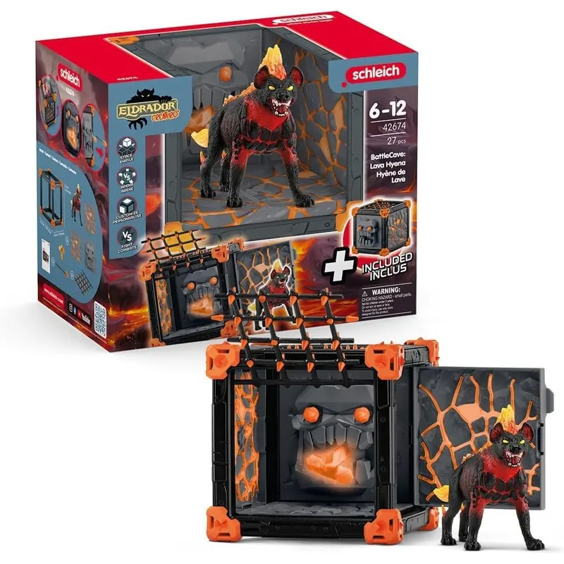 schleich 42674 BattleCave Lavahyäne, ab 7 Jahren, ELDRADOR CREATURES - Spielset, 27 Teile