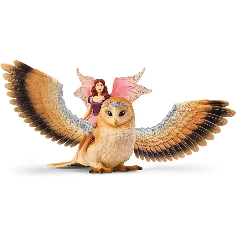 schleich BAYALA | Elfe auf Glitzer-Eule 70789 | Eule mit beweglichen Flügeln und Magnet | tolles Geschenk für Mädchen und Jungen | schöne Sammelfiguren