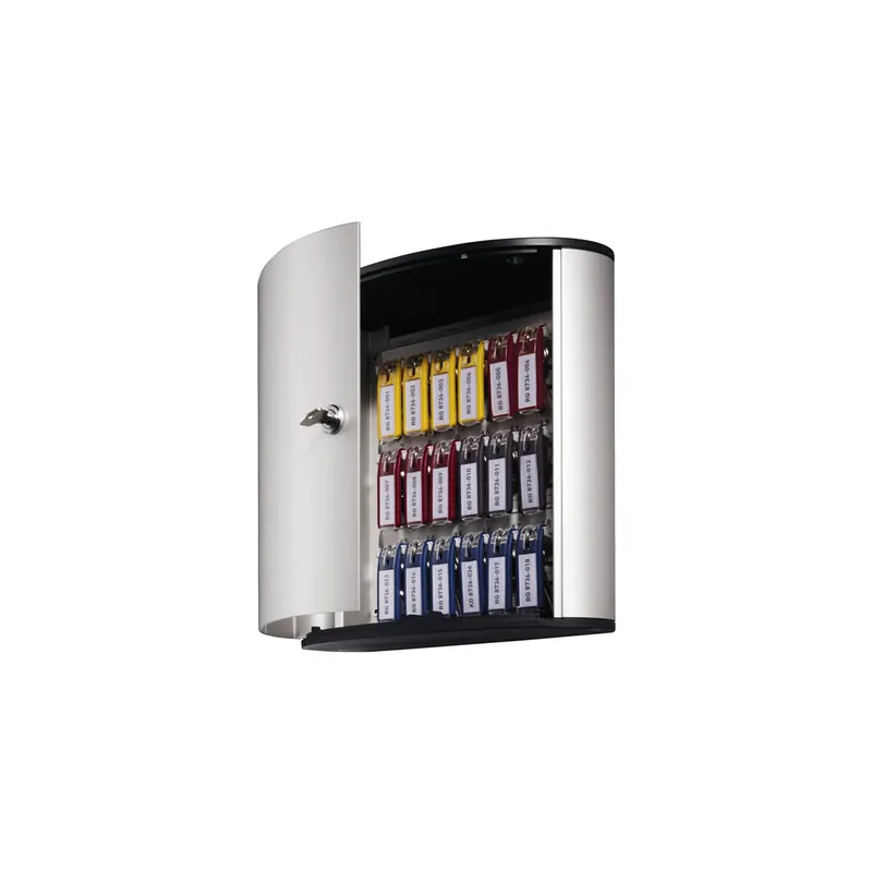Schlüsselschrank Durable Key Box 1951 - 302 x 280 x 118mm metalic silber mit Schloss für 18 Schlüsselanhänger Aluminium