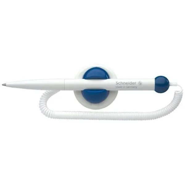 Schneider Kugelschreiber KLICK-FIX-PEN, mit fest verbundener Teleschnur, M, blau