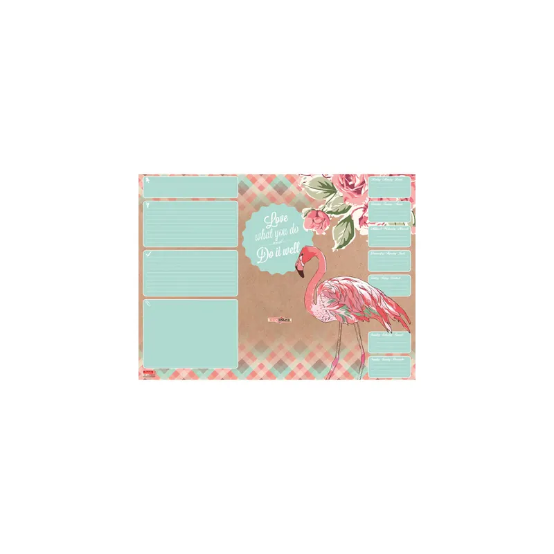 Schreibunterlage Brunnen Reverse Flamingo 29098 - 58,5 x 43,5 cm Kalender bunt Papier 40 Blatt