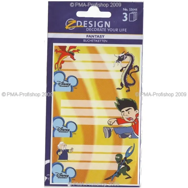 Schulbuchetikett Avery Zweckform 53644 - auf Bogen 76 x 120 mm bunt permanent für Handbeschriftung Papier Pckg/9