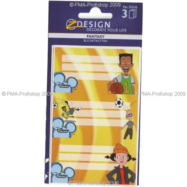 Schulbuchetikett Avery Zweckform 53646 - auf Bogen 76 x 120 mm bunt permanent für Handbeschriftung Papier Pckg/9