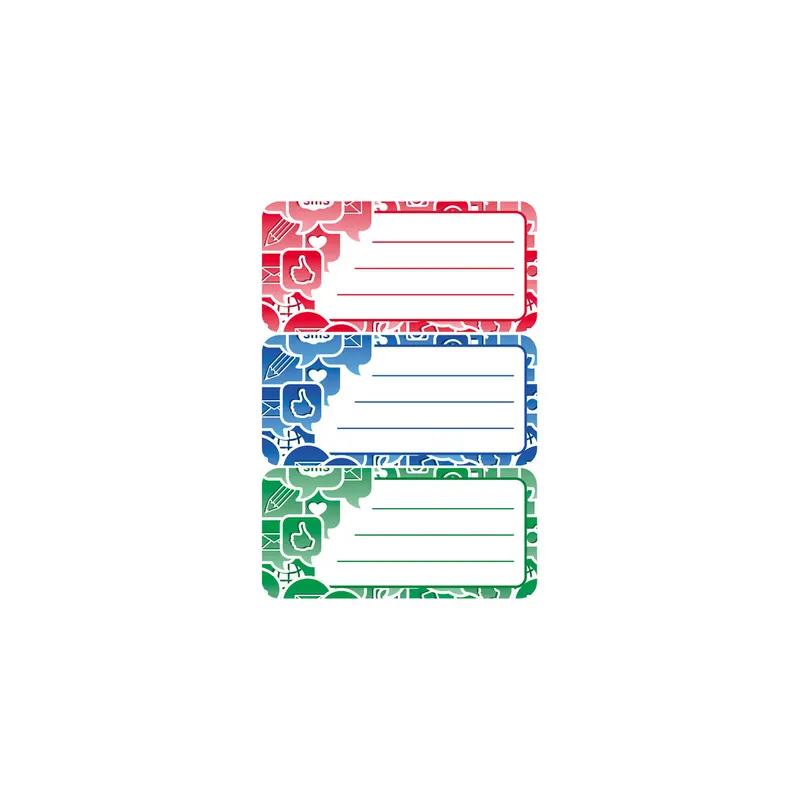 Schulbuchetikett Herma 5561 - auf Bogen 84 x 120 mm bunt permanent für Handbeschriftung Papier Pckg/9