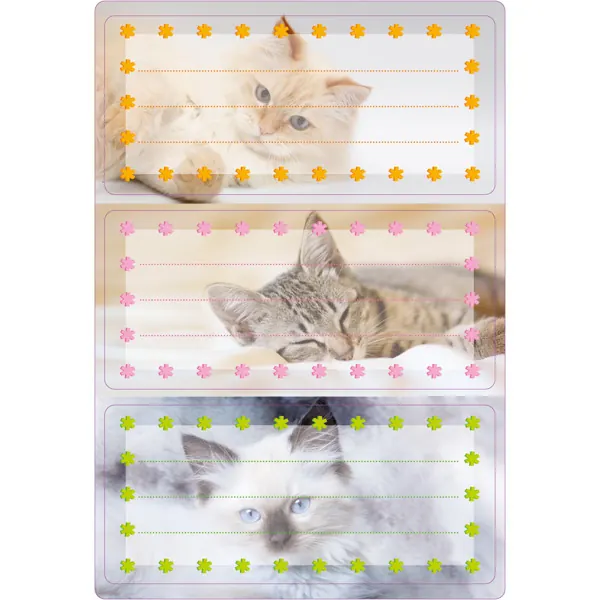 Schulbuchetikett Herma 5569 - auf Bogen 84 x 120 mm Tiere permanent für Handbeschriftung Papier Pckg/6