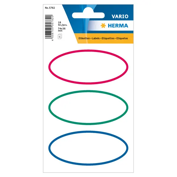 Schulbuchetikett Herma 5782 - auf Bogen 36 x 74 mm Rahmen permanent für Handbeschriftung Papier Pckg/18