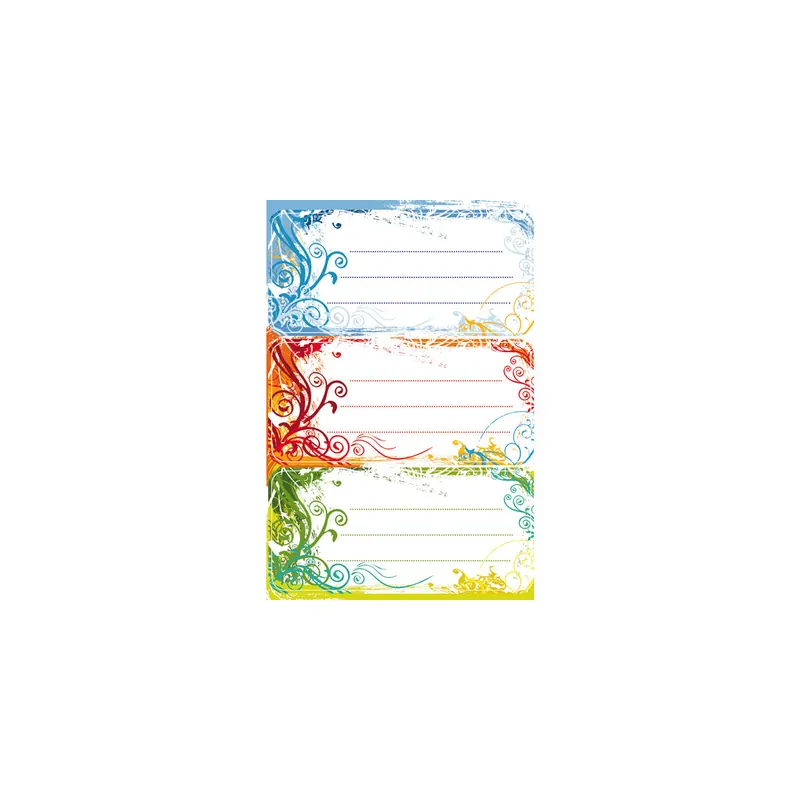 Schulbuchetikett Herma 5982 - auf Bogen 35 x 75 mm bunt permanent für Handbeschriftung Papier Pckg/9