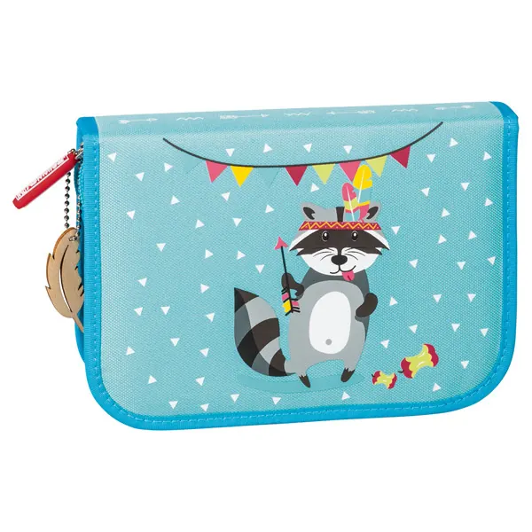Schüleretui Brunnen be Brave Racoon/Fox 49120 - 195 x 135 x 35 mm Racoon blau 2-teilig 1 Reißverschluss
