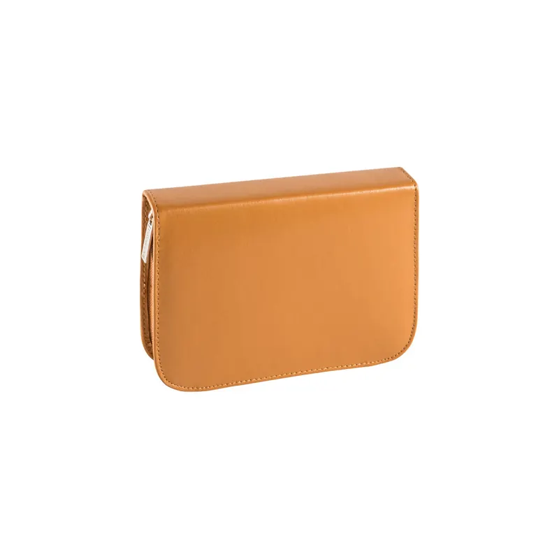 Schüleretui Brunnen Leder 49057 - 195 x 135 x 35 mm hellbraun 2-teilig 1 Reißverschluss