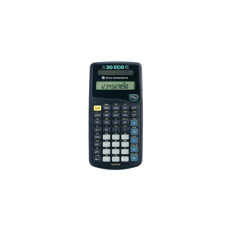 Schulrechner Texas Instruments TI30ECORS - 79 x 153 x 18 mm 10-stellige 2-Exponenten LCD-Anzeige Solarzellen