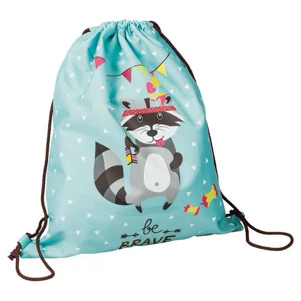 Schulsportbeutel Brunnen be Brave Racoon/Fox 49132 - 36 x 42 cm Racoon blau