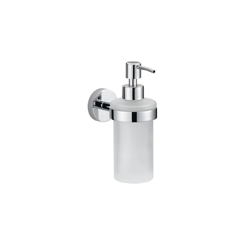 Seifenspender tesa SMOOZ 40323 - Wandstück rund chrom-weiß für glatte Oberflächen Füllmenge 200 ml Metall