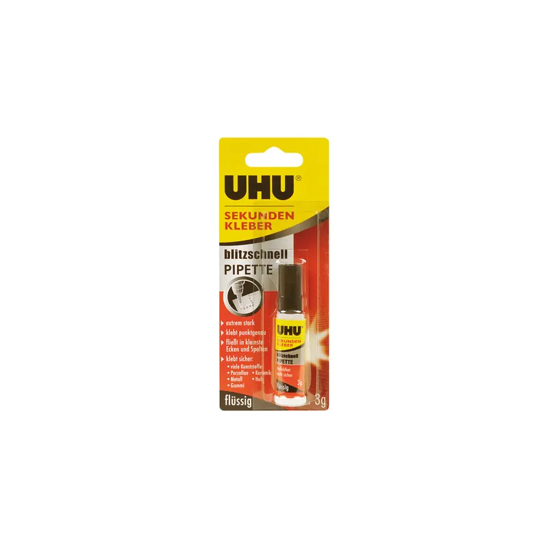 Sekundenkleber UHU blitzschnell 45570 - Flasche 3 g