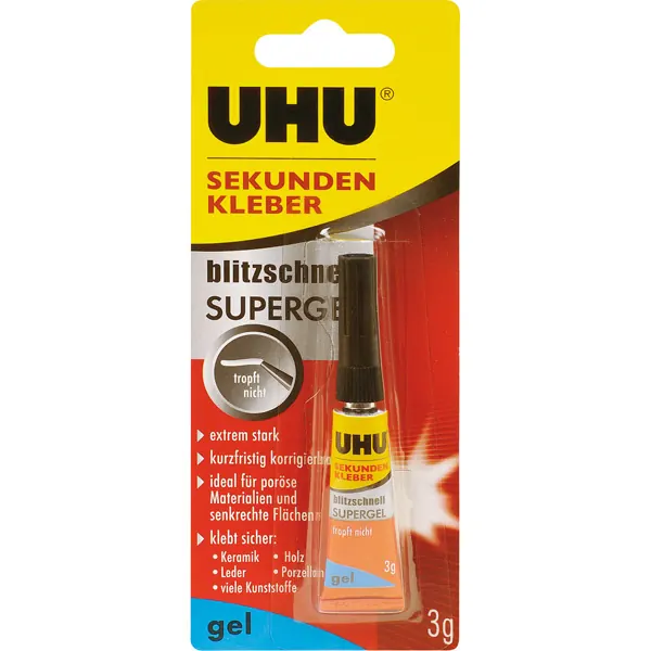 Sekundenkleber UHU blitzschnell 48790 - Tube 3 g