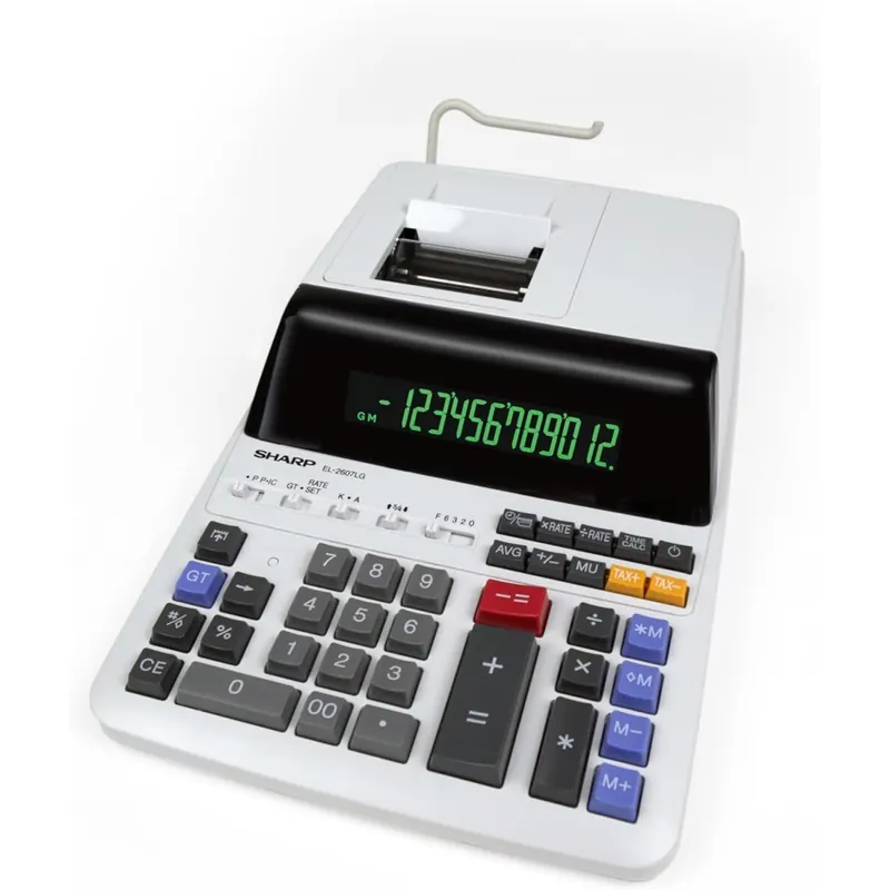 SHARP EL-2607LG Tischrechner druckend lichtgrau