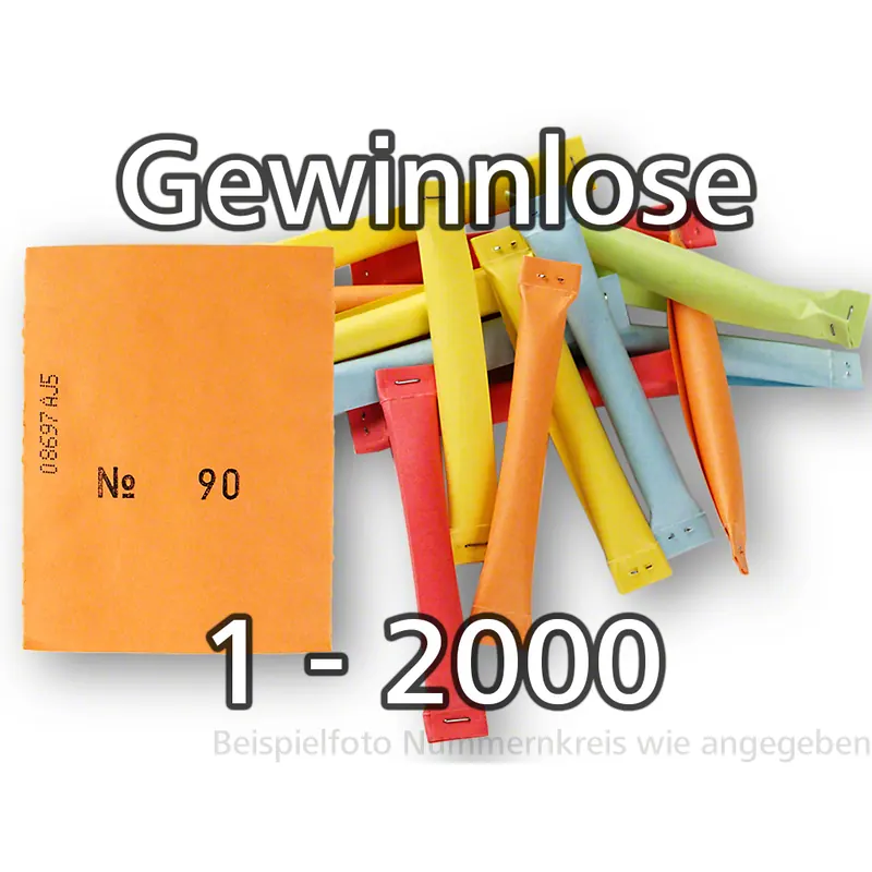 Sicherheitslose, geklammert, bunt gemischt, Set 1-2000