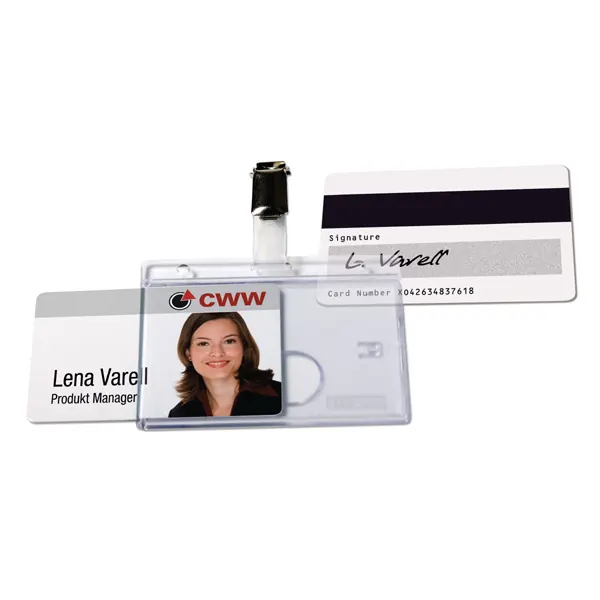 Sicherheitsnamensschilder Avery Zweckform 4826 - 54 x 85 mm transparent mit Clip Pckg/25
