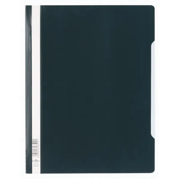 Sichthefter Durable 2570 - A4 schwarz mit Beschriftungsfeld Hängeschienen-Einschubkanal Hartfolie  Pckg/50