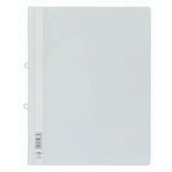 Sichthefter Durable 2580 - A4 überbreit 330 x 280 mm weiß mit Abheftschieber Beschriftungsfeld Hängeschienen-Einschubkanal Hartfolie