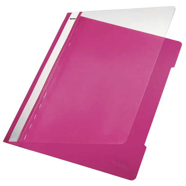 Sichthefter Leitz 4191 - A4 310 x 233 mm pink mit Beschriftungsfeld reißfeste PP-Folie