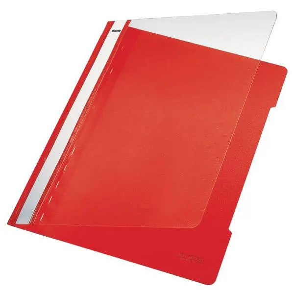 Sichthefter Leitz 4191 - A4 310 x 233 mm rot mit Beschriftungsfeld reißfeste PP-Folie