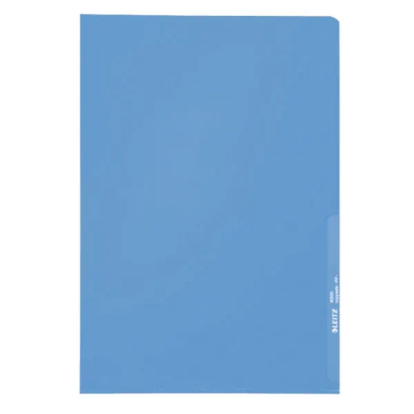 Sichthülle Leitz 4000 - A4 315 x 220 mm blau oben/rechts offen 0,13 mm PP-Folie  Pckg/100