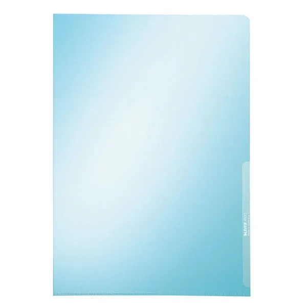 Sichthülle Leitz Premium 4100 - A4 315 x 220 mm blau oben/rechts offen 0,15 mm PVC-Hartfolie  Pckg/100