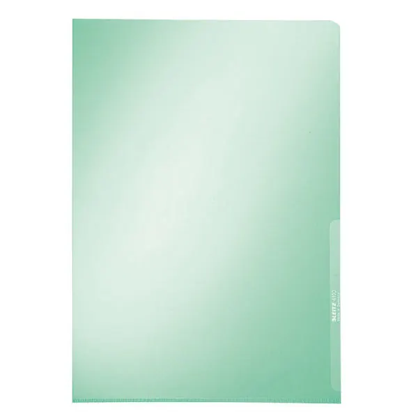 Sichthülle Leitz Premium 4100 - A4 315 x 220 mm grün oben/rechts offen 0,15 mm PVC-Hartfolie  Pckg/100