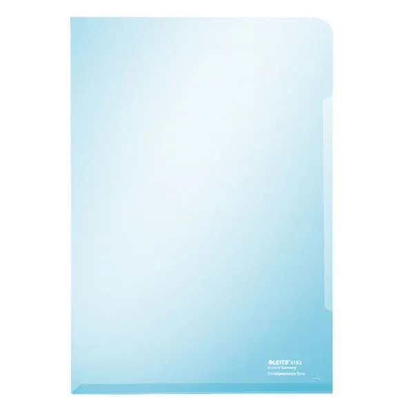 Sichthülle Leitz Super Premium 4153 - A4 315 x 220 mm blau oben/rechts offen 0,15 mm PVC-Hartfolie  Pckg/100