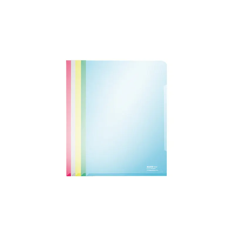 Sichthülle Leitz Super Premium 4153 - A4 315 x 220 mm farbig sortiert oben/rechts offen 0,15 mm PVC-Hartfolie  Pckg/100
