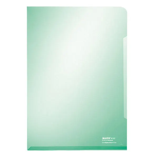 Sichthülle Leitz Super Premium 4153 - A4 315 x 220 mm grün oben/rechts offen 0,15 mm PVC-Hartfolie  Pckg/100